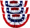 USA Pleated Fan Flag, 1.5x3 Feet American USA Bunting Decoration Flags PRINTED 150D Patriotic Stars and Stripes with Canvas Header and Brass Grommets